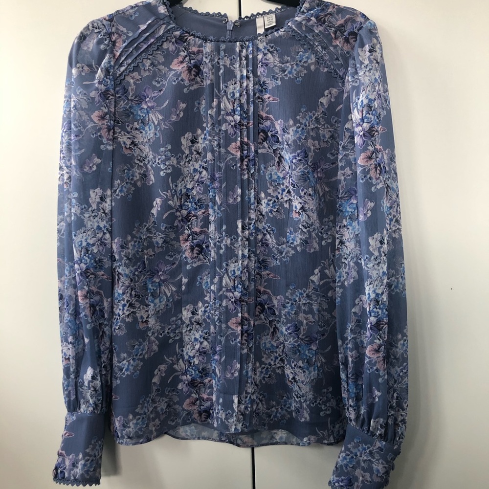 Floral Blue Women's Blouse